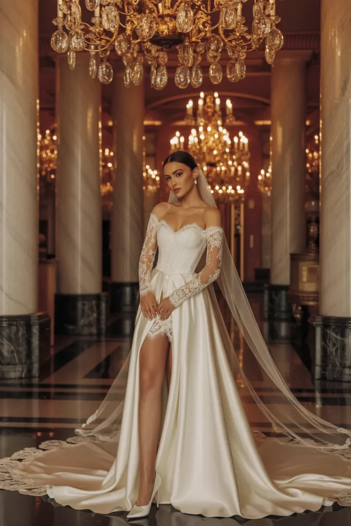 Long Sleeve Off the Shoulder Dreamer Wedding Dress
