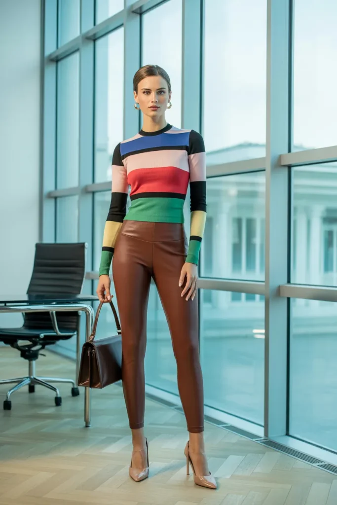 Multi Color Top with Leggings
