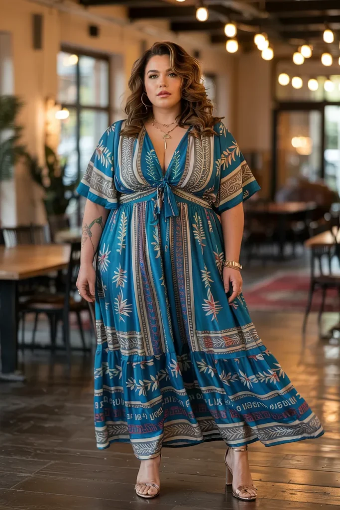 Plus Size Boho Chic Maxi Dress Summer Outfit