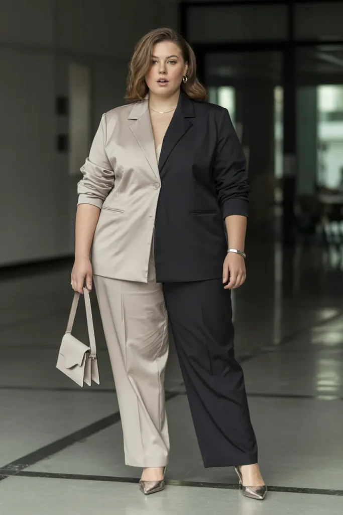 Plus Size Classy Monochrome Tailored Summer Outfit