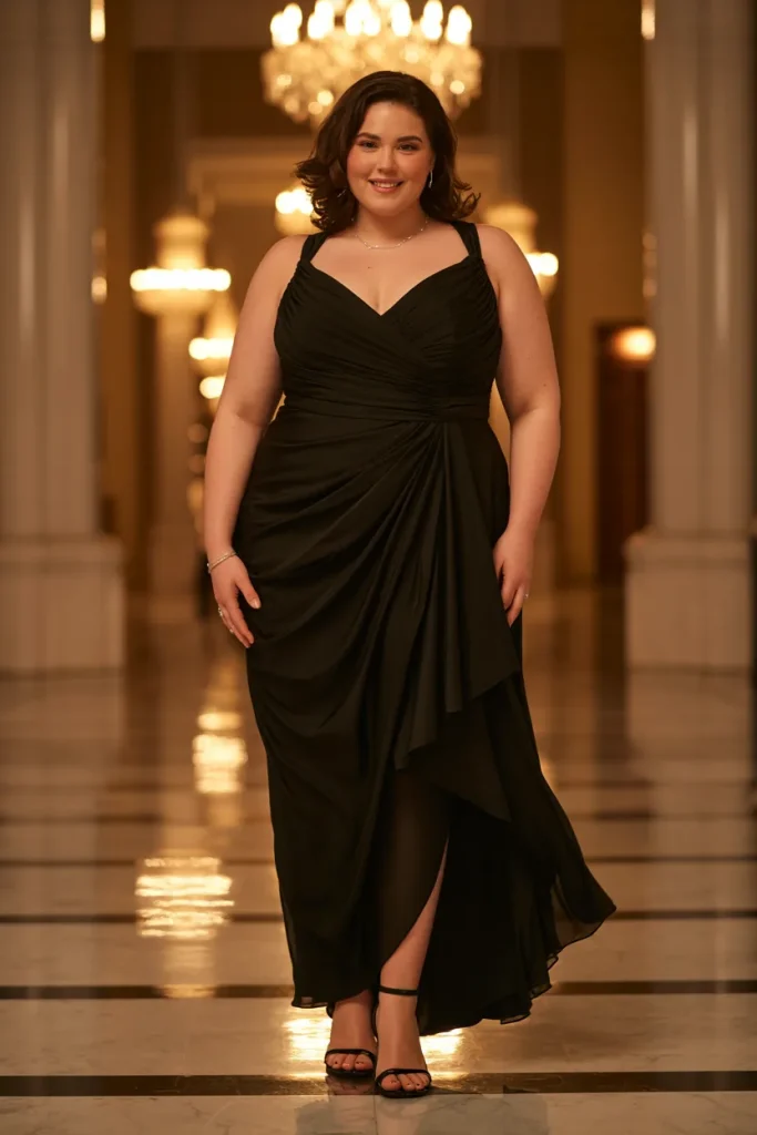Plus Size Convertible Multi Way Black Wedding Dress