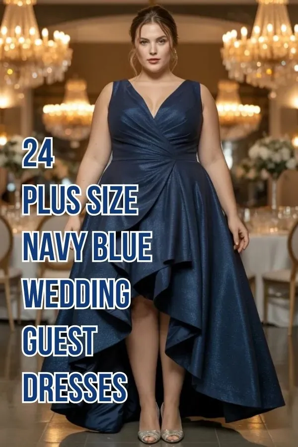 Plus Size Navy Blue Wedding Guest Dresses