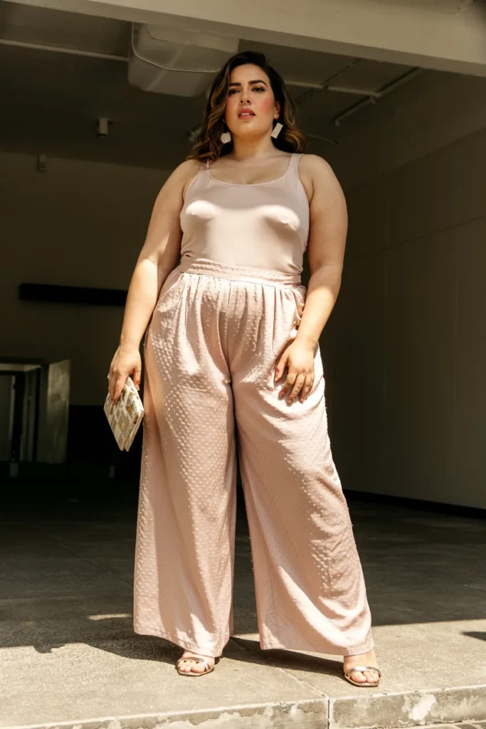 Plus Size Palazzo Pants and Bodysuit Summer Outfit