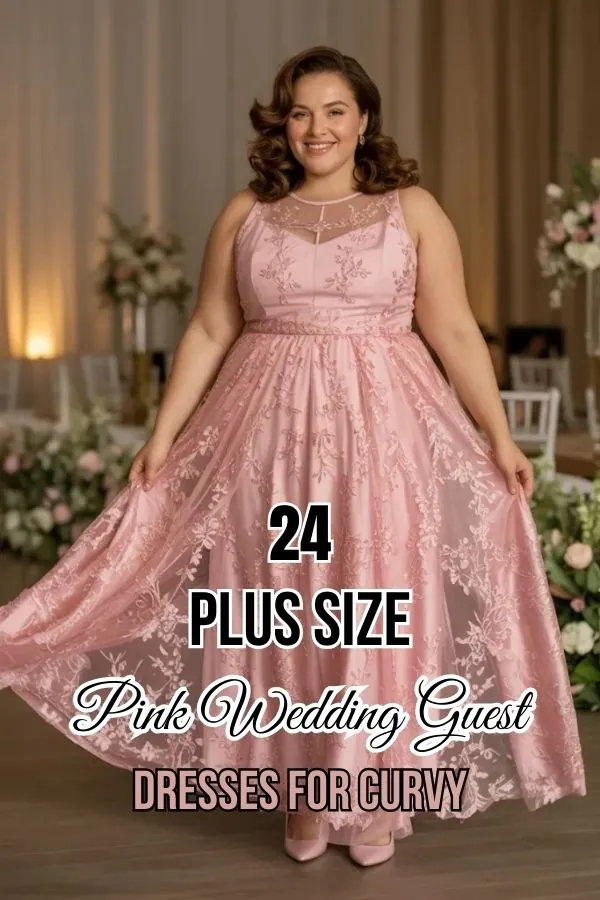 Plus Size Pink Wedding Guest Dresses