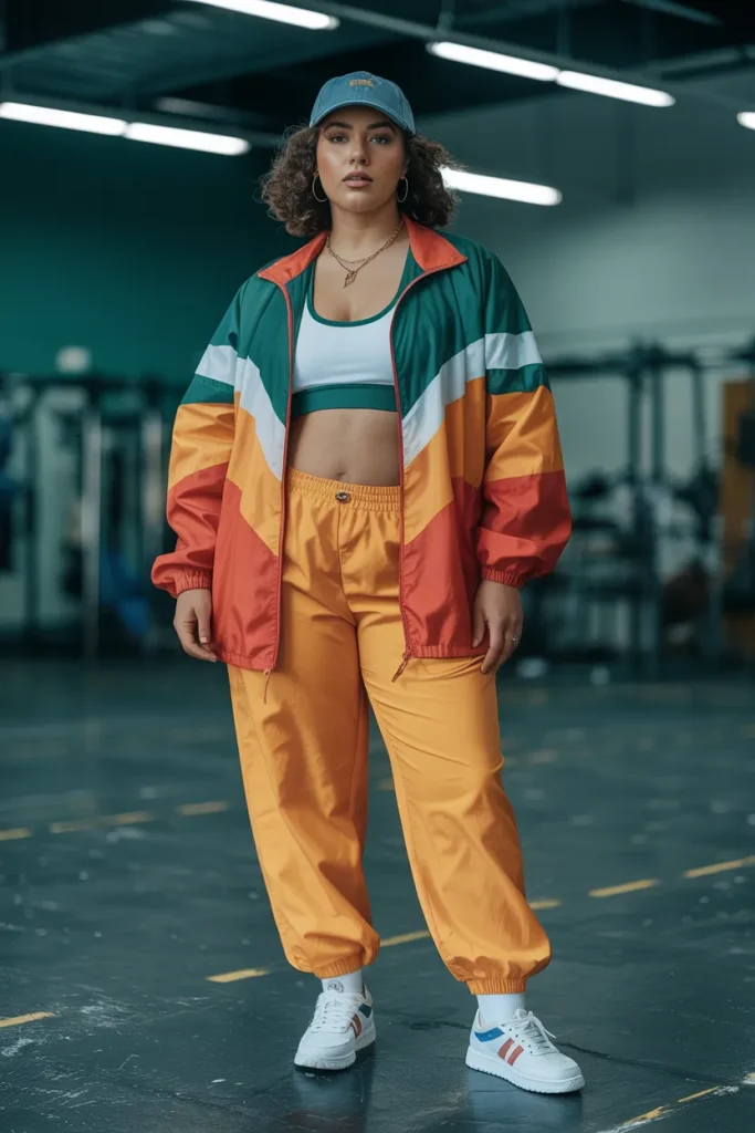 Plus Size Retro Athletic Streetwear Outfit
