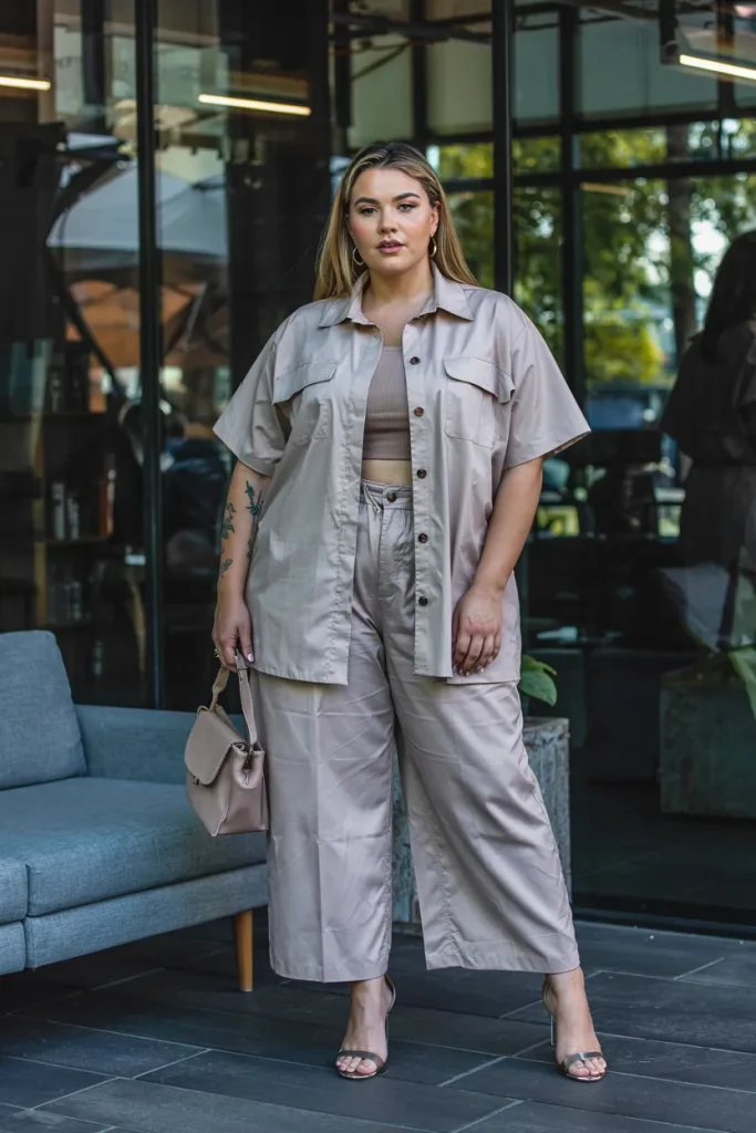 Plus Size Shacket Combo Summer Outfit