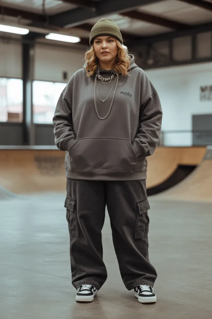 Plus Size Skater Inspired Streetwear Outfit