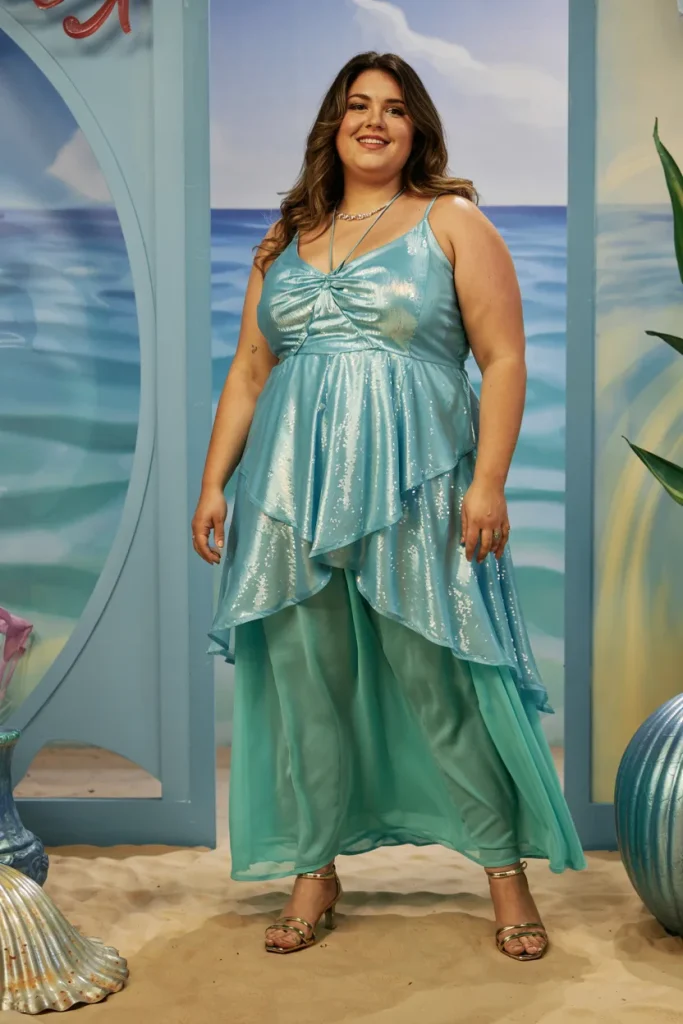 Plus Size Summer Ariel Shimmer Layered Disney Outfit