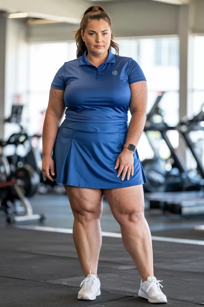 Plus Size Summer Athletic Skort and Performance Polo Mom Outfit