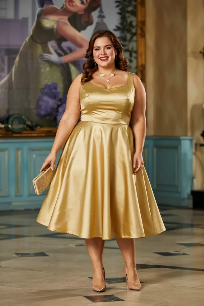 Plus Size Summer Belle Inspired Midi Skater Disney Outfit