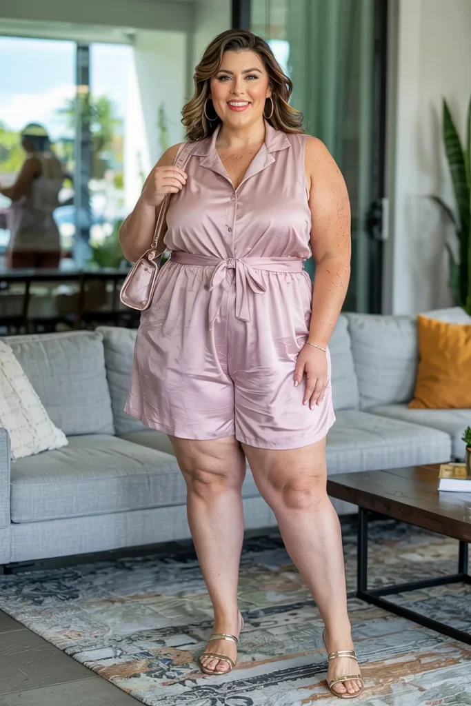 Plus Size Summer Convertible Romper Dress Mom Outfit