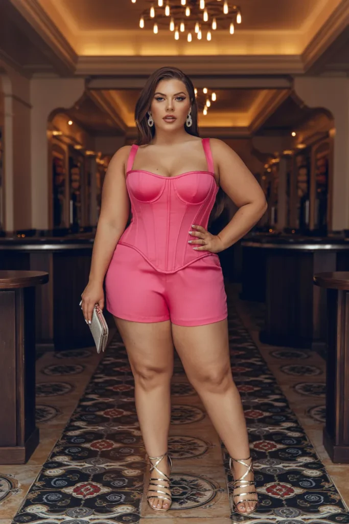 Plus Size Summer Corset Inspired Romper Vegas Outfit