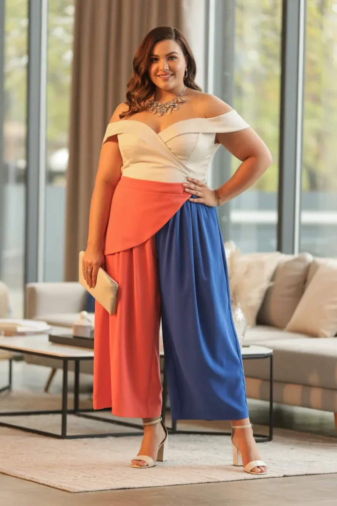 Plus Size Summer Crossover Culottes With Bardot Top Holiday Outfit