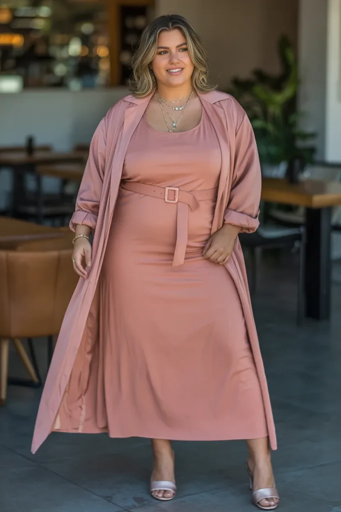 Plus Size Summer Duster Dress Combo Party Outfit