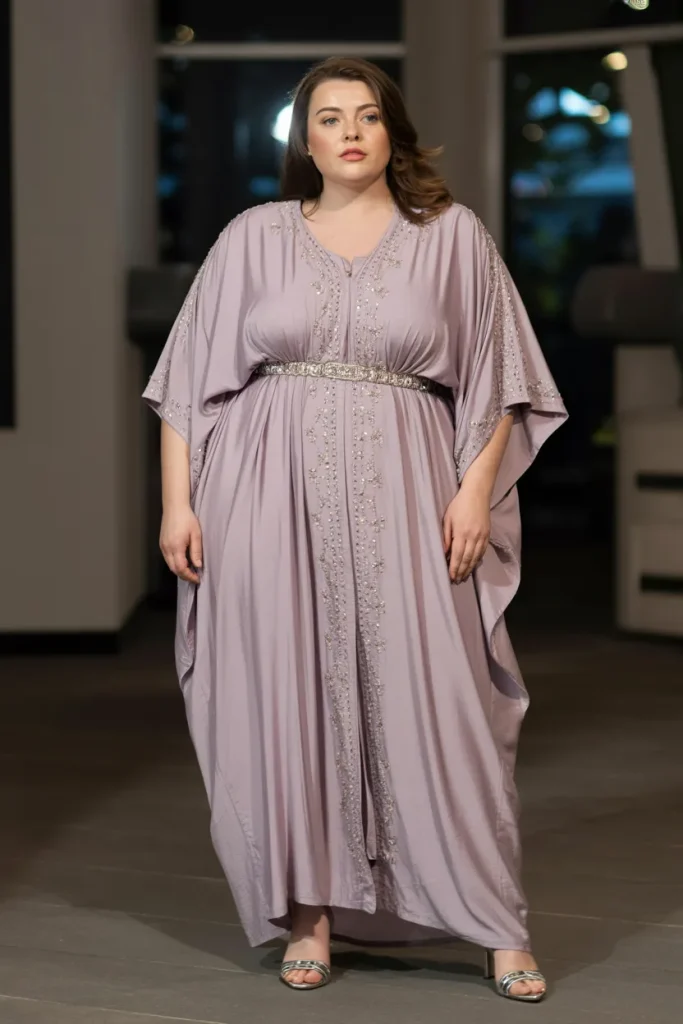 Plus Size Summer Embellished Caftan Party Outfit