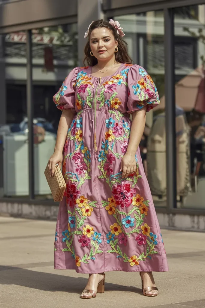Plus Size Summer Encanto Floral Embroidered Disney Outfit