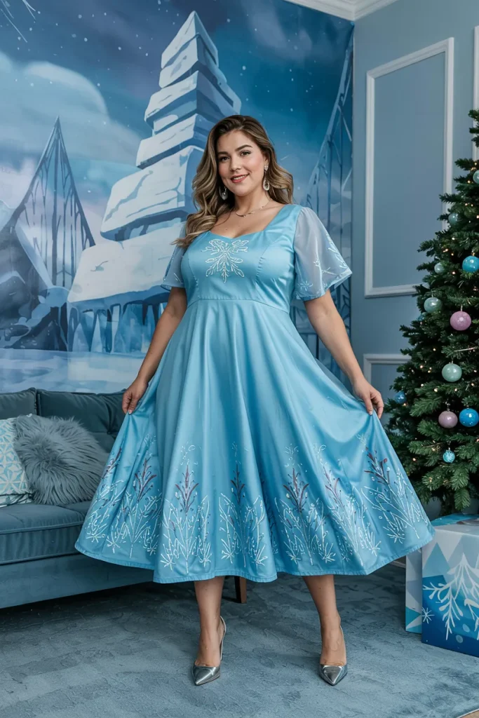 Plus Size Summer Frozen Inspired Swing Dress Disney Outfit