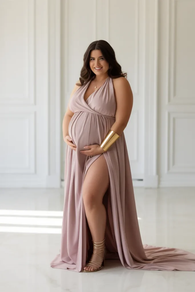 Plus Size Summer Greek Goddess Pregnancy Outfit