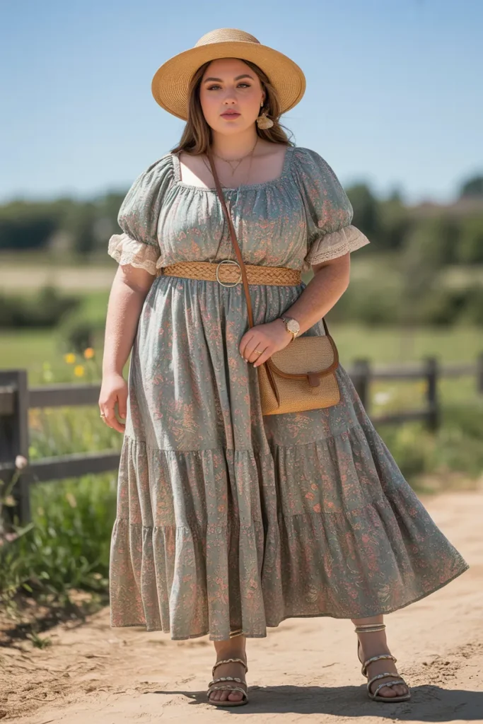Plus Size Summer Prairie Inspired Vacation Outfit