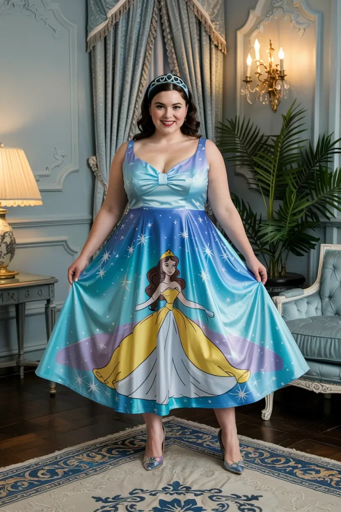 Plus Size Summer Princess Celestial Swing Dress Disney Outfit