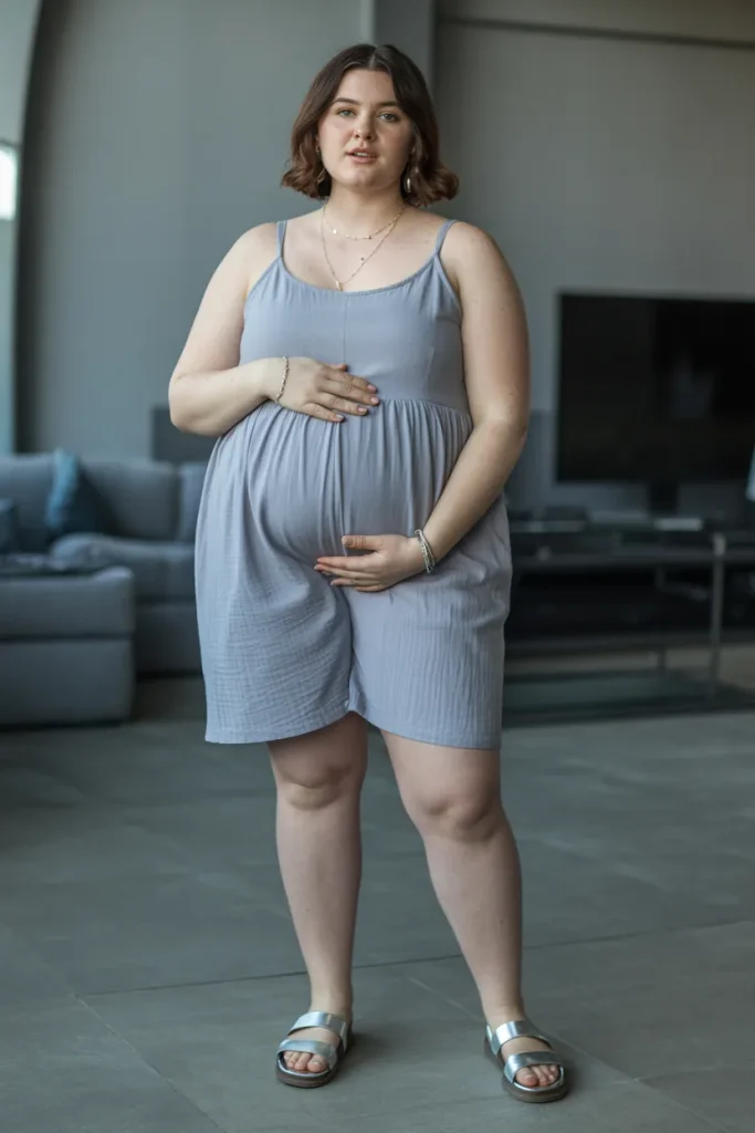 Plus Size Summer Romper Jumpsuit Pregnancy Outfit