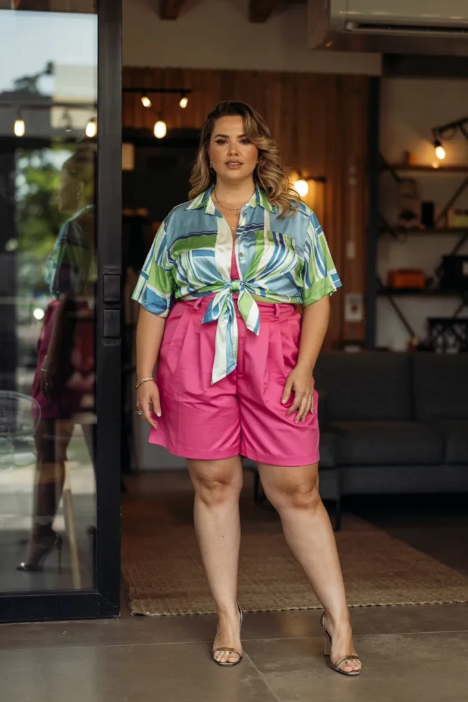 Plus Size Trouser Shorts Summer Outfit