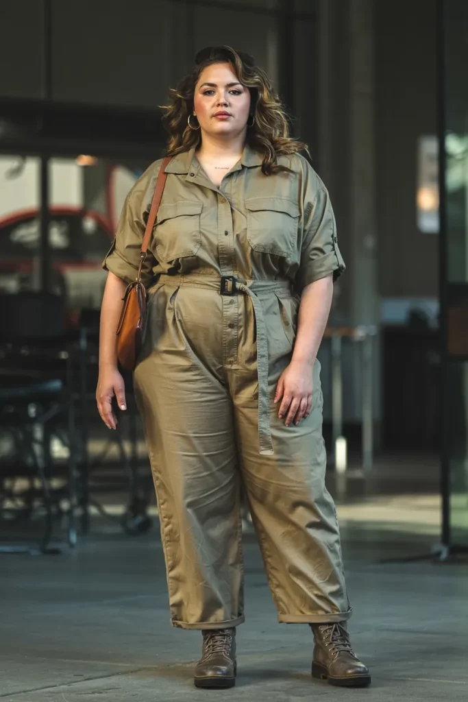 Plus Size Utilitarian Jumpsuit Summer Outfit