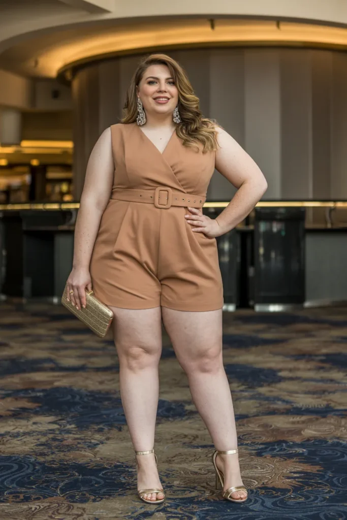 Plus Size Versatile Romper Vegas Outfit