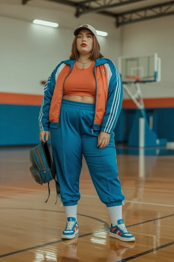 Plus Size Vintage Sports Streetwear Outfit