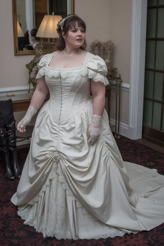 Plus Size Vintage Victorian Bustle Wedding Dress
