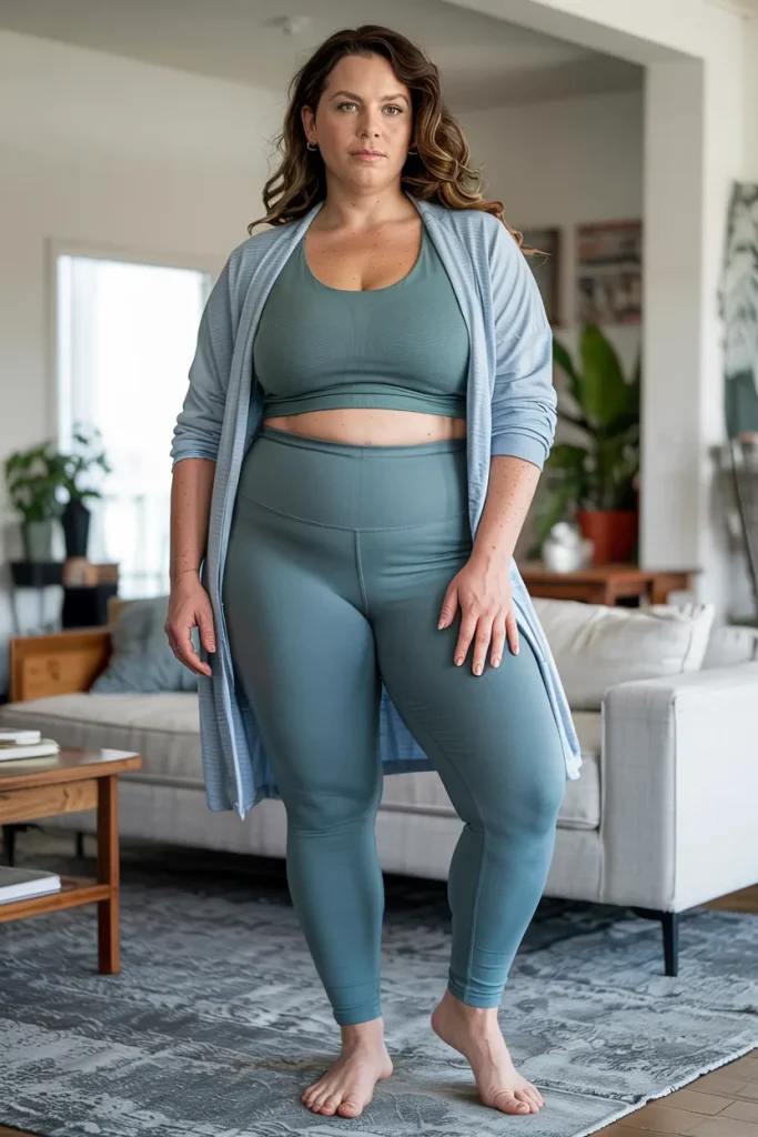 Plus Size Wide Band Yoga Legging Outfit