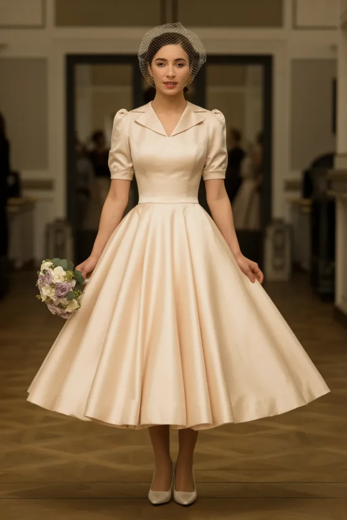 Retro 1950s Tea Length Dress
