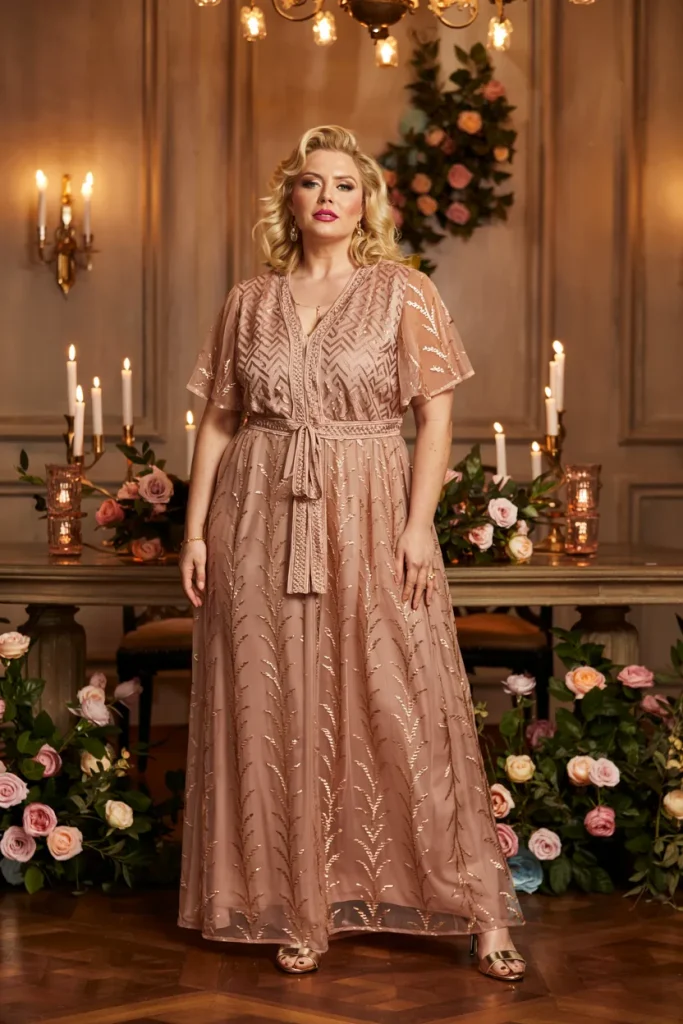 Sheen Rose Gold Dress for Romantic Evenings