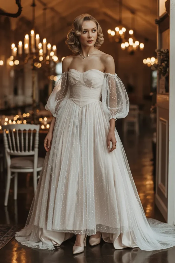 Vintage Inspired Off Shoulder