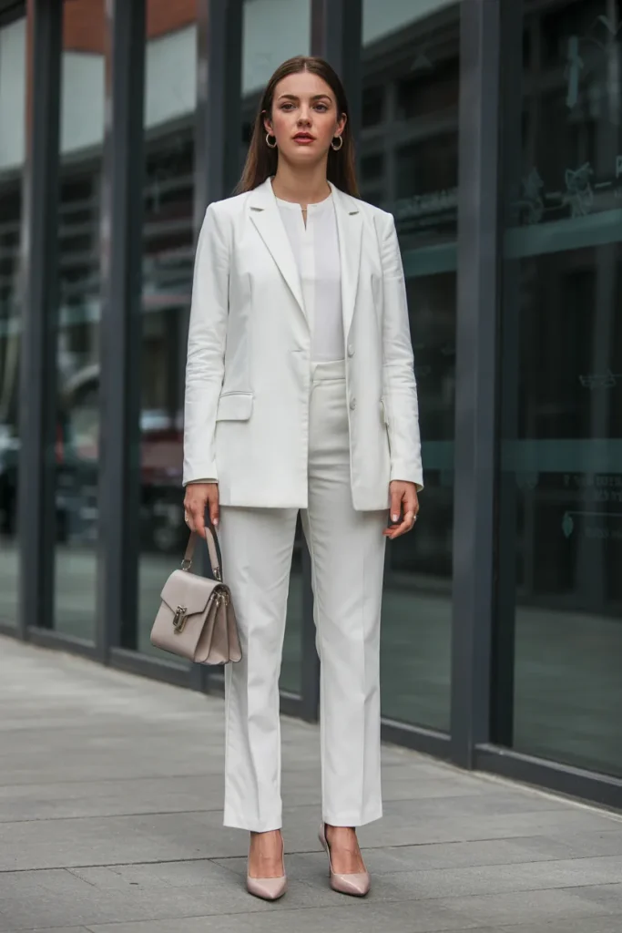 White Top with Formal Dress Pant