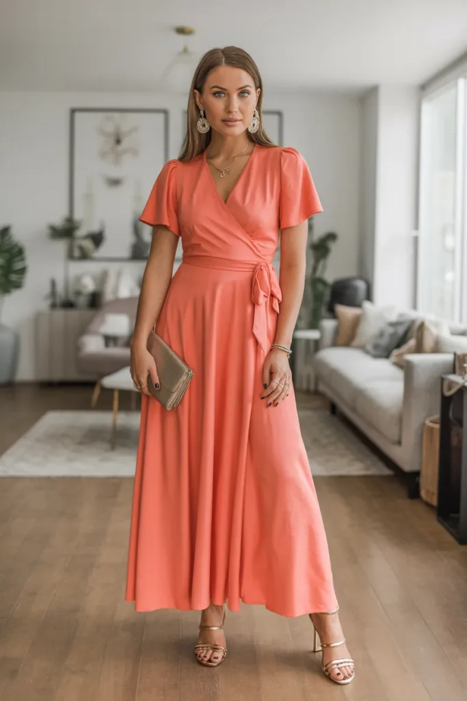 ASOSs Maxi V Neck Wrap Dress