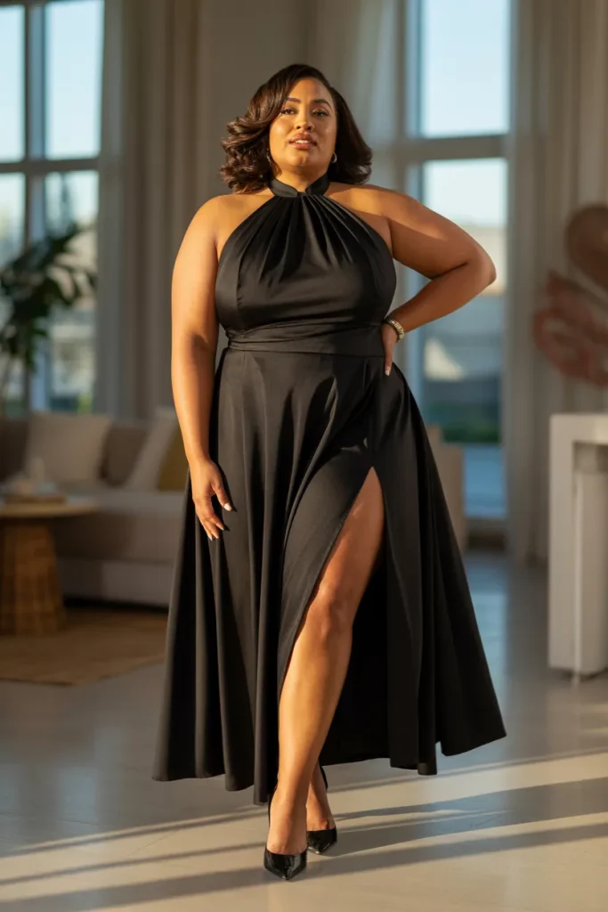 Black Halter Neck Dress
