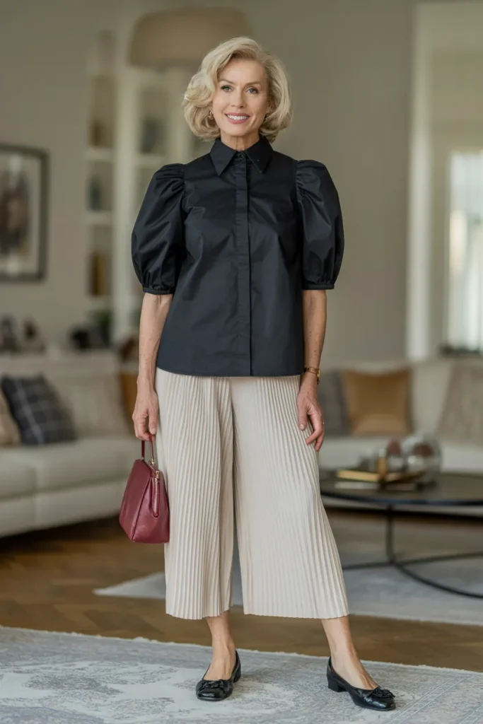 Black Puff Sleeve Outfit