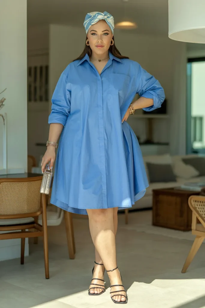 Blue Shirt Dress Outfit