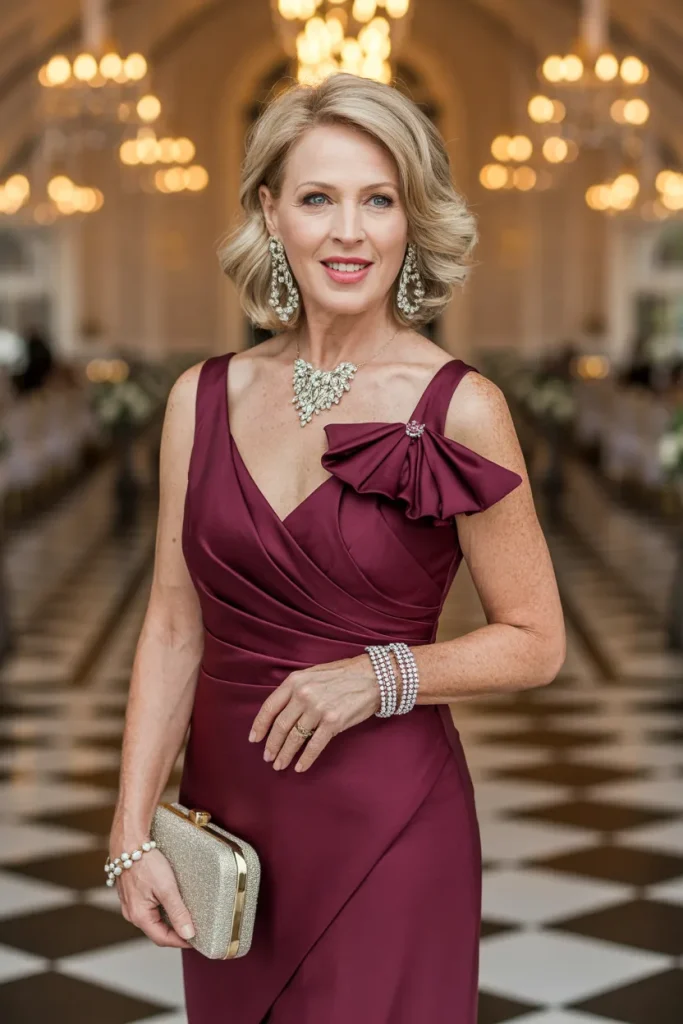 Burgundy Summer Evening Dress