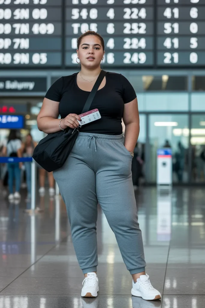 Casual Comfort with a Black T Shirt and Grey Joggers