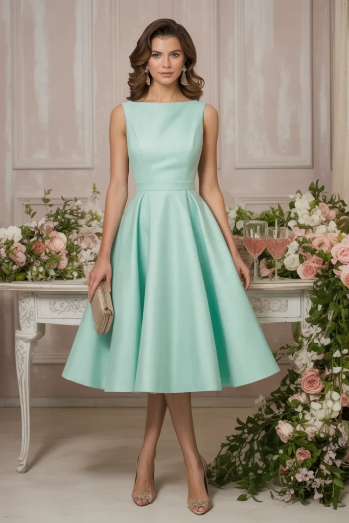 Classic Mint Green Fit and Flare Dress