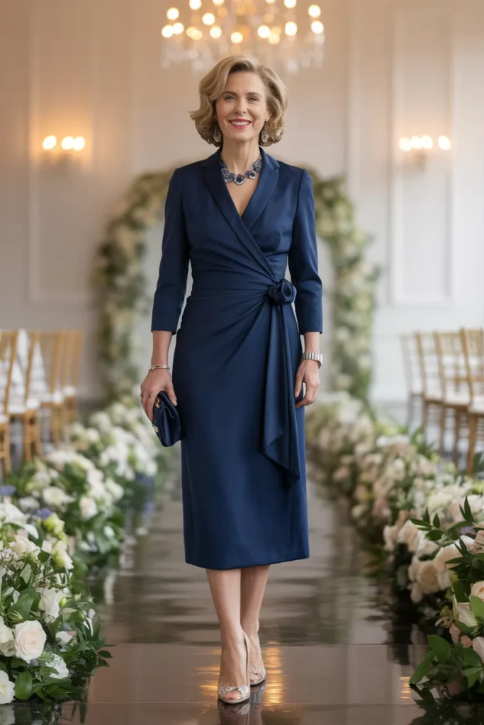Classic Navy Wrap Dress