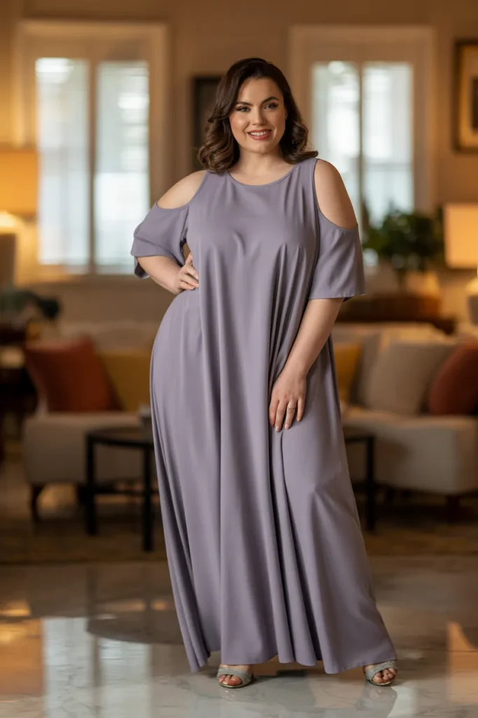 Cold Shoulder Long Dress