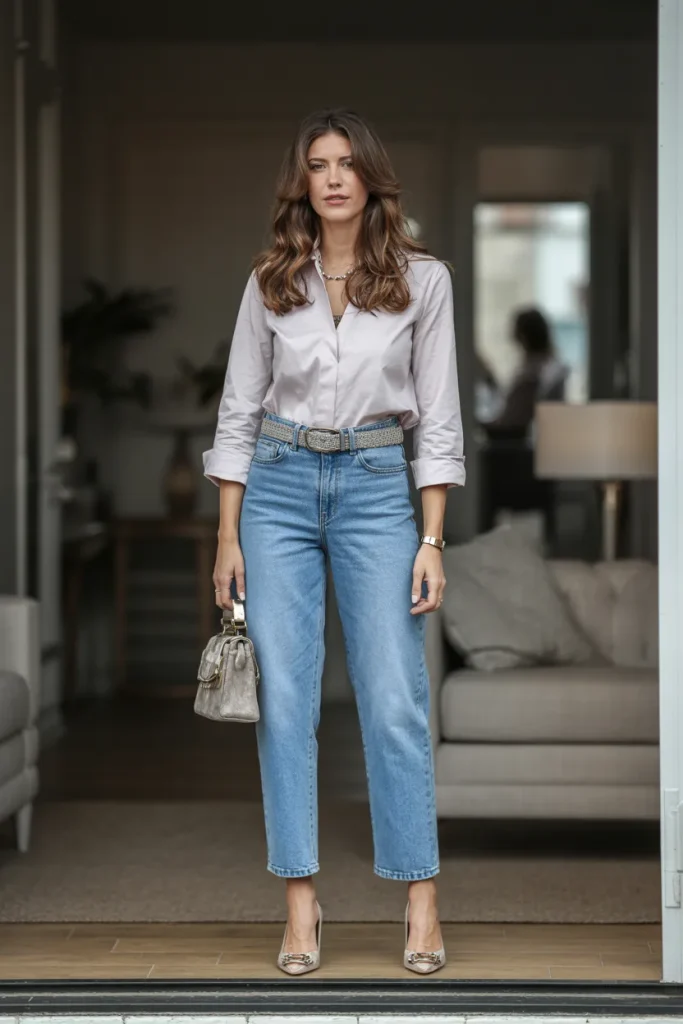Elegant Top with Maggi Jeans for an Italian Outfit