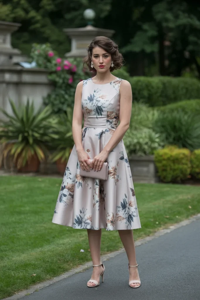 Floral A Line Midi Dress
