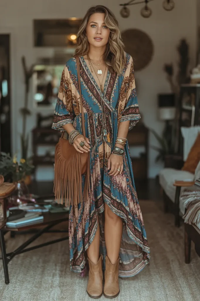 Free Peoples Bohemian V Neck Wrap Dress