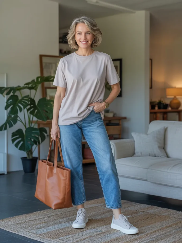 Full Sleeve T Shirt with Straight Jeans