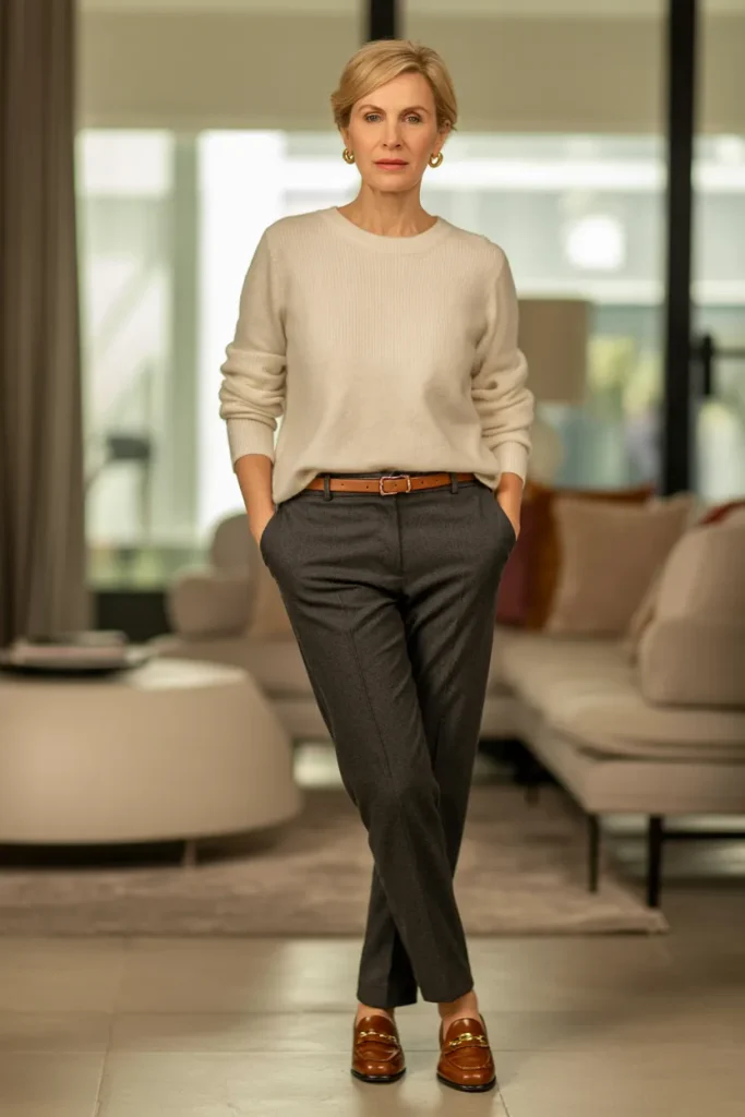 Knit Tops with Tailored Pants