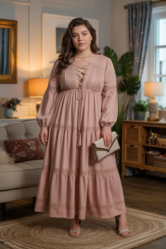 Lace Up Maxi Dress for Romantic Evenings
